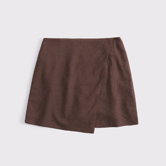 Abercrombie & Fitch Dresses & Skirts - Abercrombie NWT The A&F Scarlett Linen-Blend Wrap Mini Skort Brown